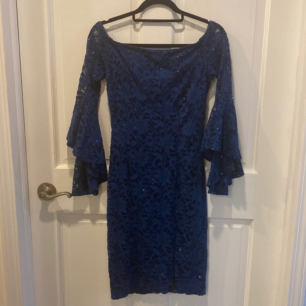 Blue Ladies Evening Special Occassion Wedding Prom  Dress